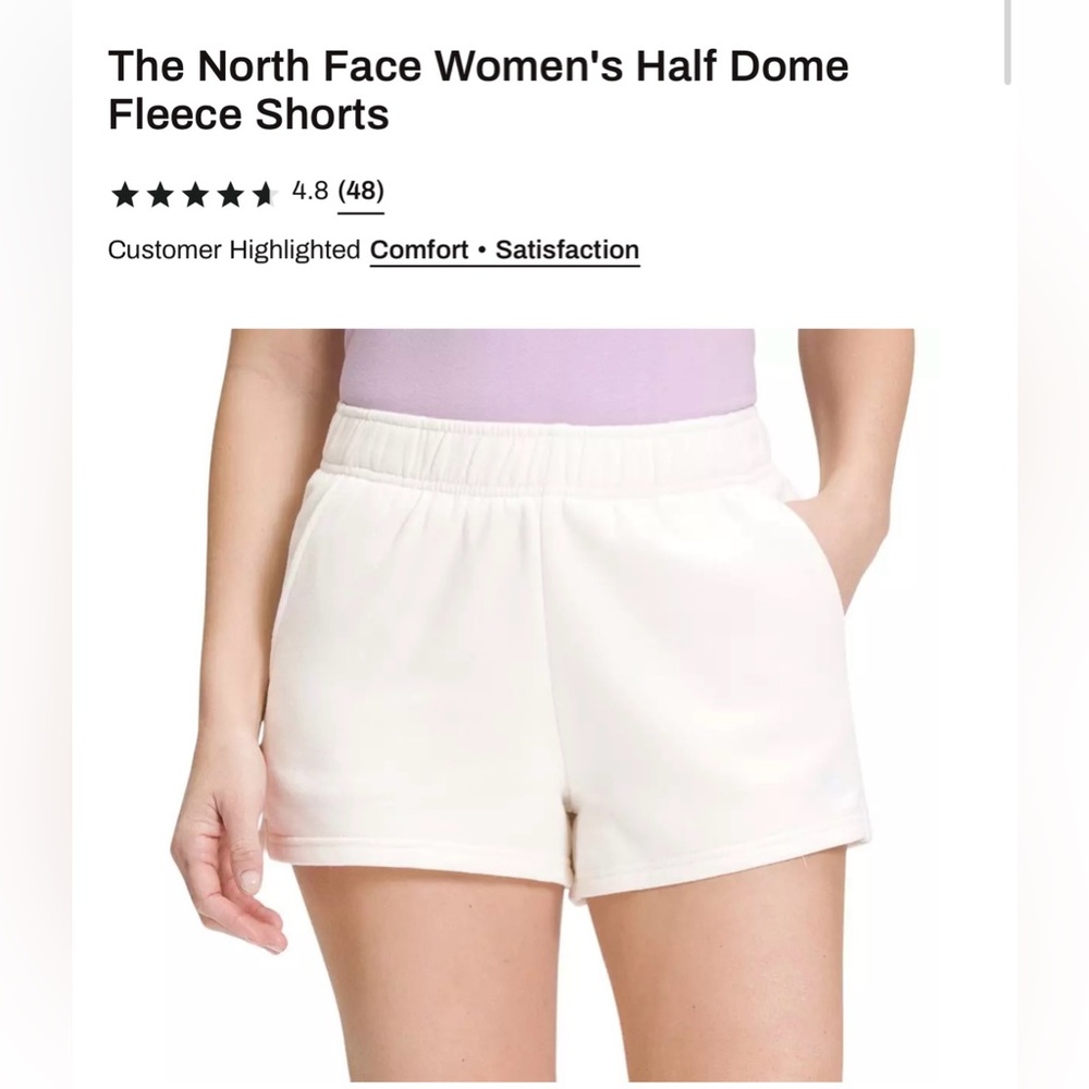 The North Face Women's Cream Fleece Athletic Shorts